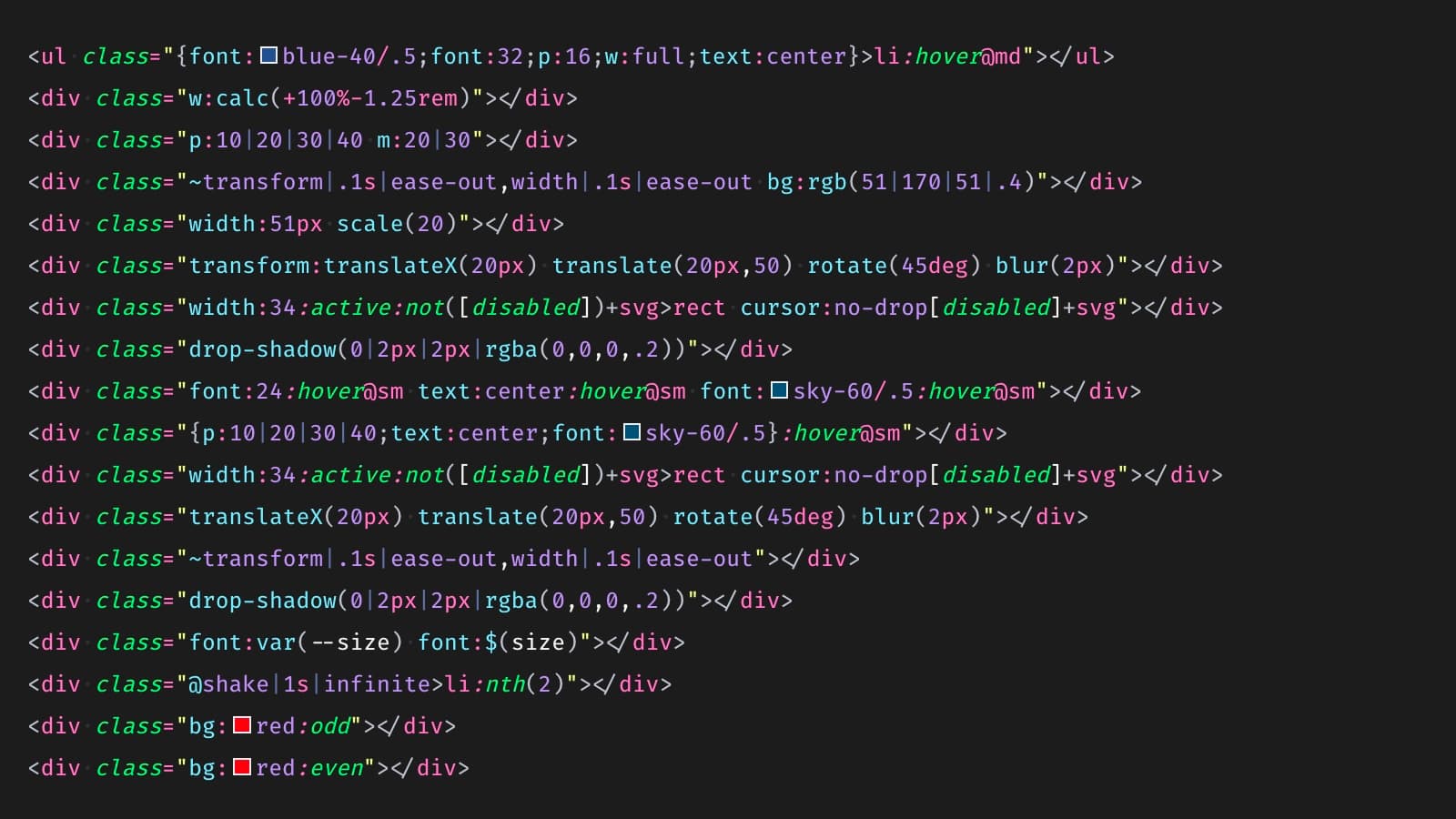 syntax highlighting